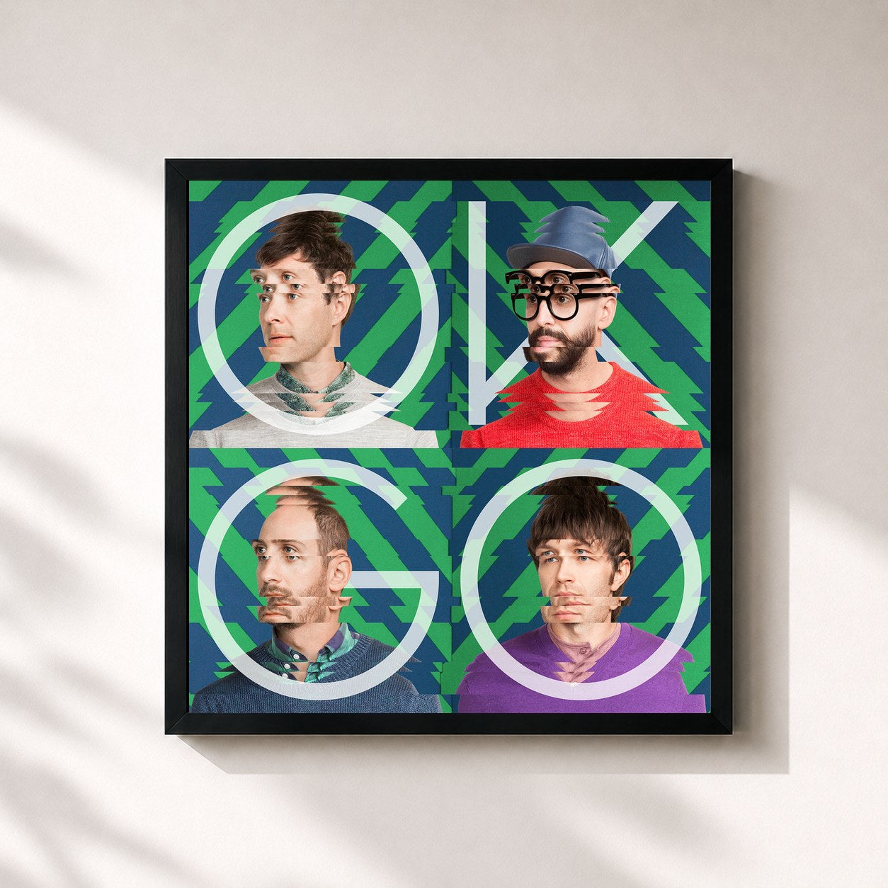 #noir Tableau carré de l'album Hungry Ghosts de OK Go, cadre noir 32x32 cm