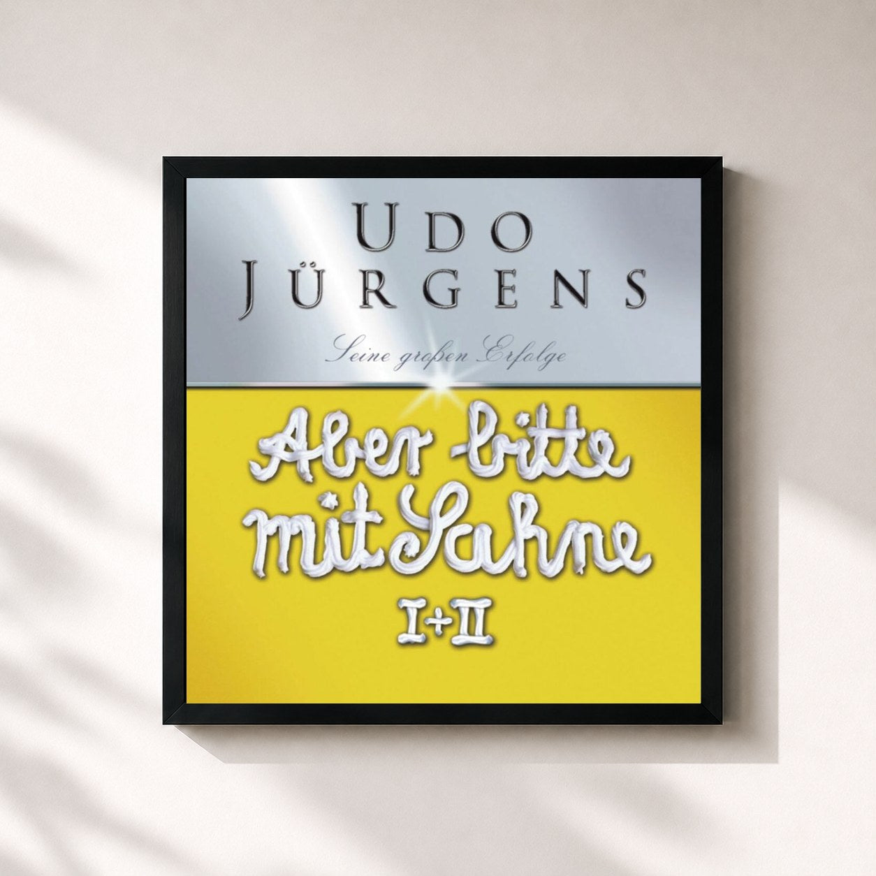 #noir Tableau carré de l'album Aber bitte mit Sahne - Jubiläumsedition de Udo Jürgens, cadre noir 32x32 cm