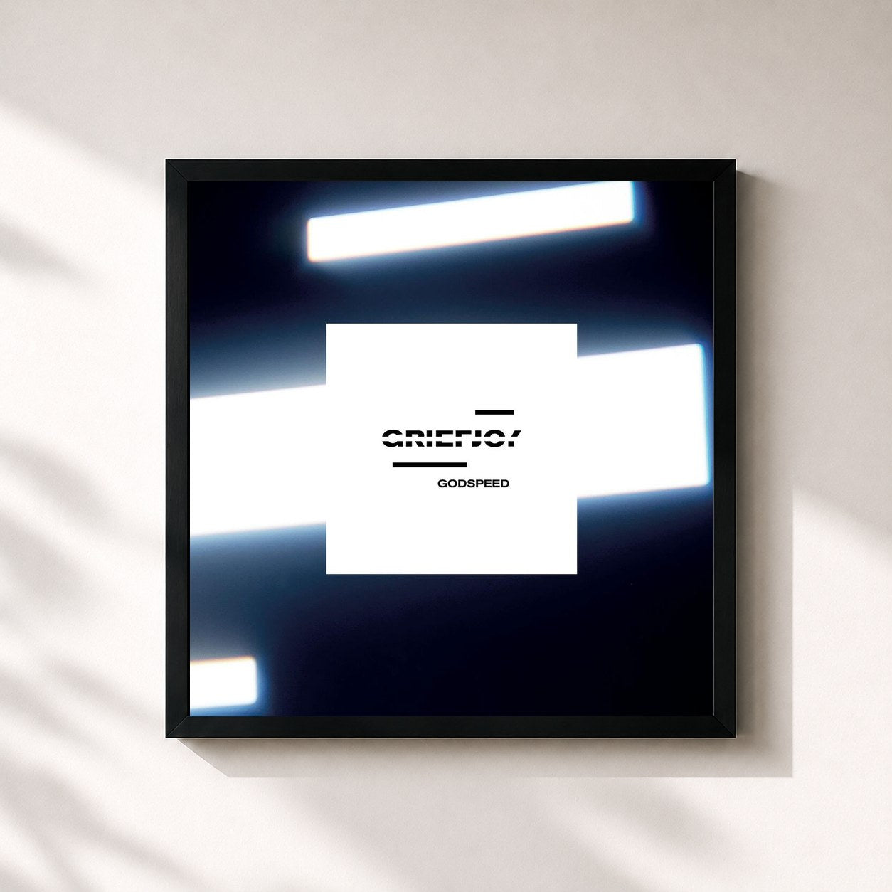 #noir Tableau carré de l'album Godspeed de GRIEFJOY, cadre noir 32x32 cm