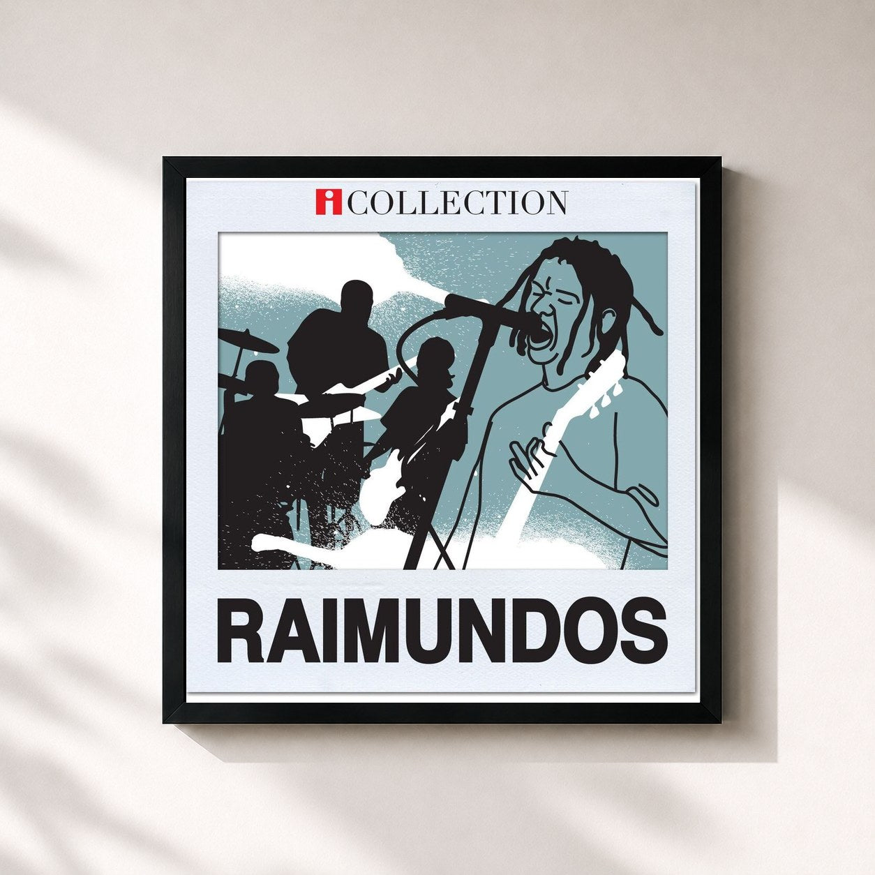 #noir Tableau carré de l'album iCollection de Raimundos, cadre noir 32x32 cm