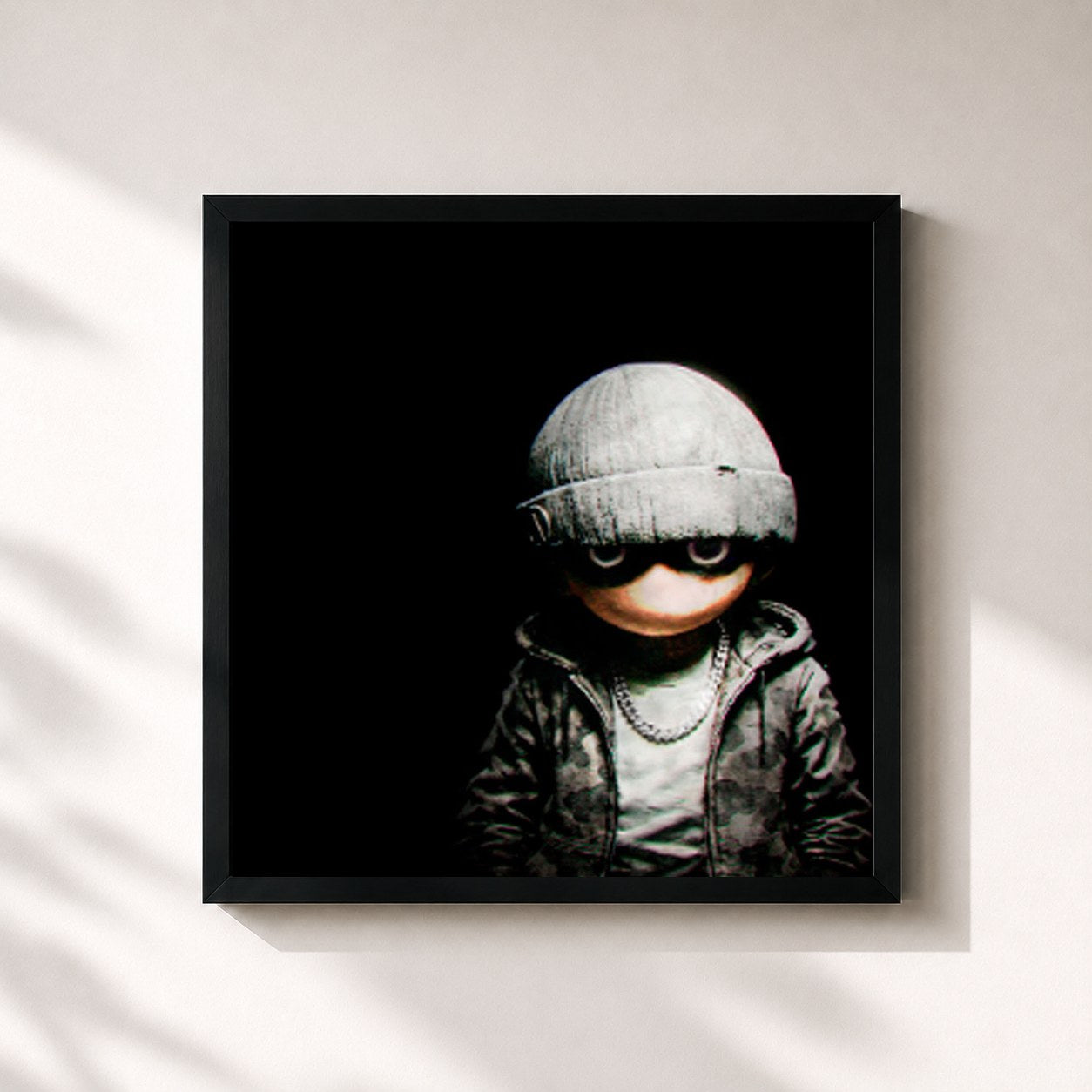 #noir Tableau carré de l'album ADULTO IDEAL VOL.2 de Ryu, the Runner, cadre noir 32x32 cm
