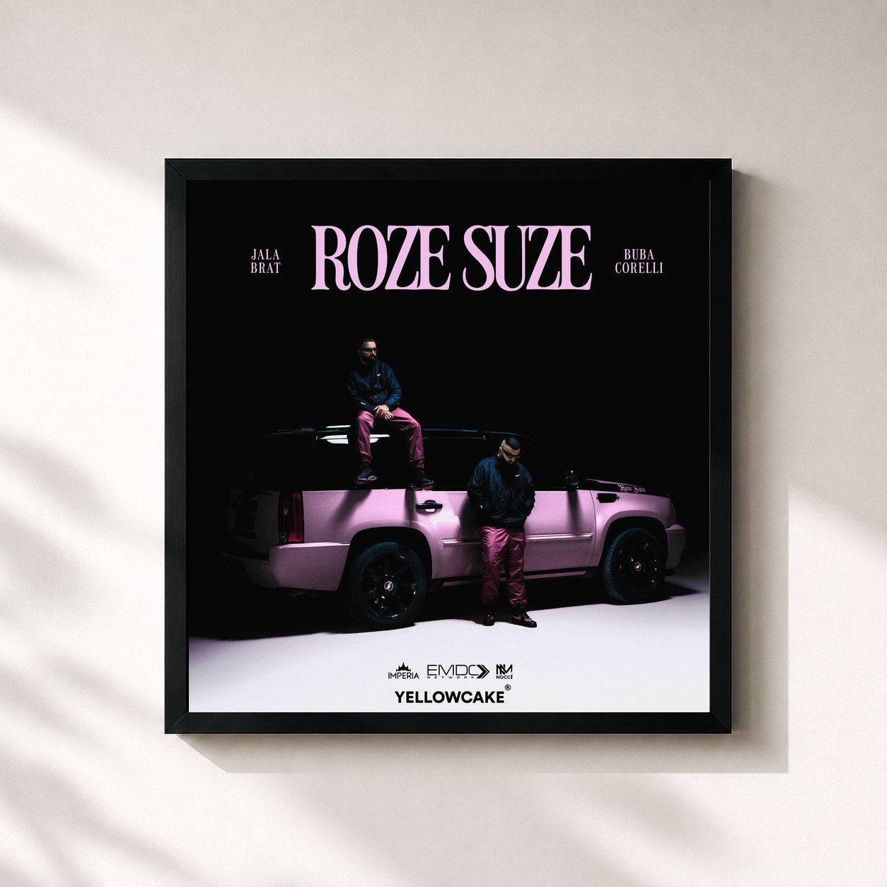 #noir Tableau carré de l'album Roze Suze de Jala Brat, cadre noir 32x32 cm