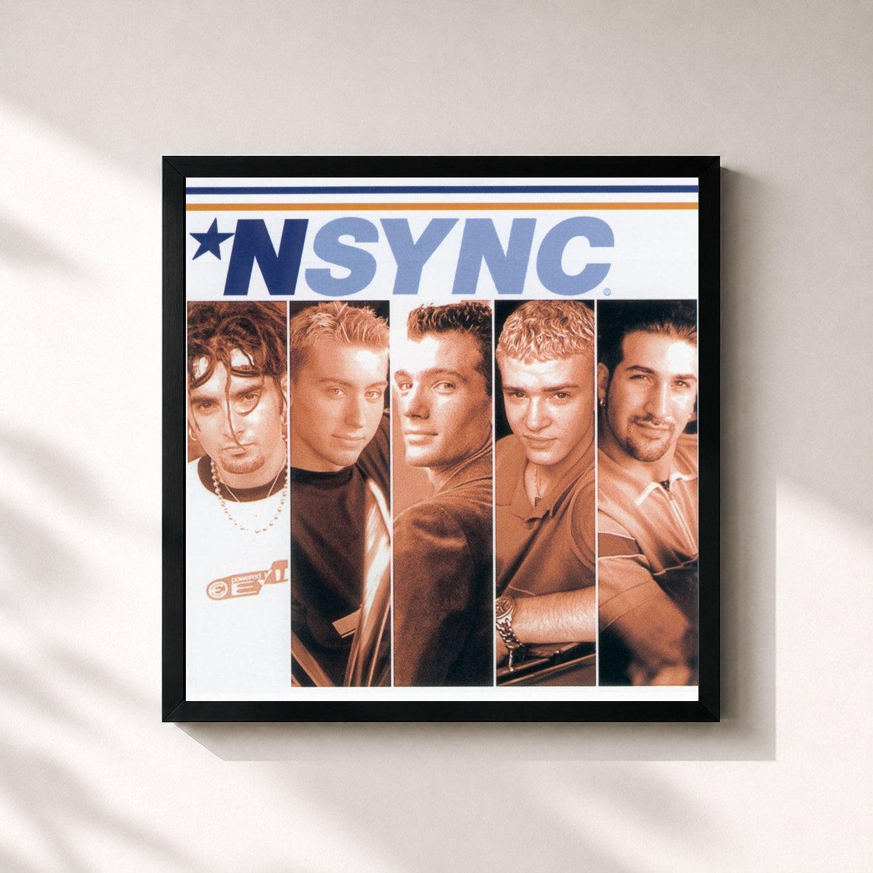 #noir Tableau carré de l'album 'N Sync UK Version de *NSYNC, cadre noir 32x32 cm