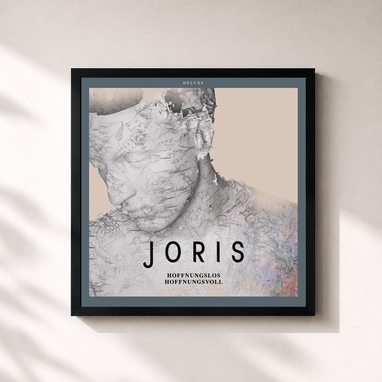 #noir Tableau carré de l'album Hoffnungslos Hoffnungsvoll (Deluxe Version) de Joris, cadre noir 32x32 cm