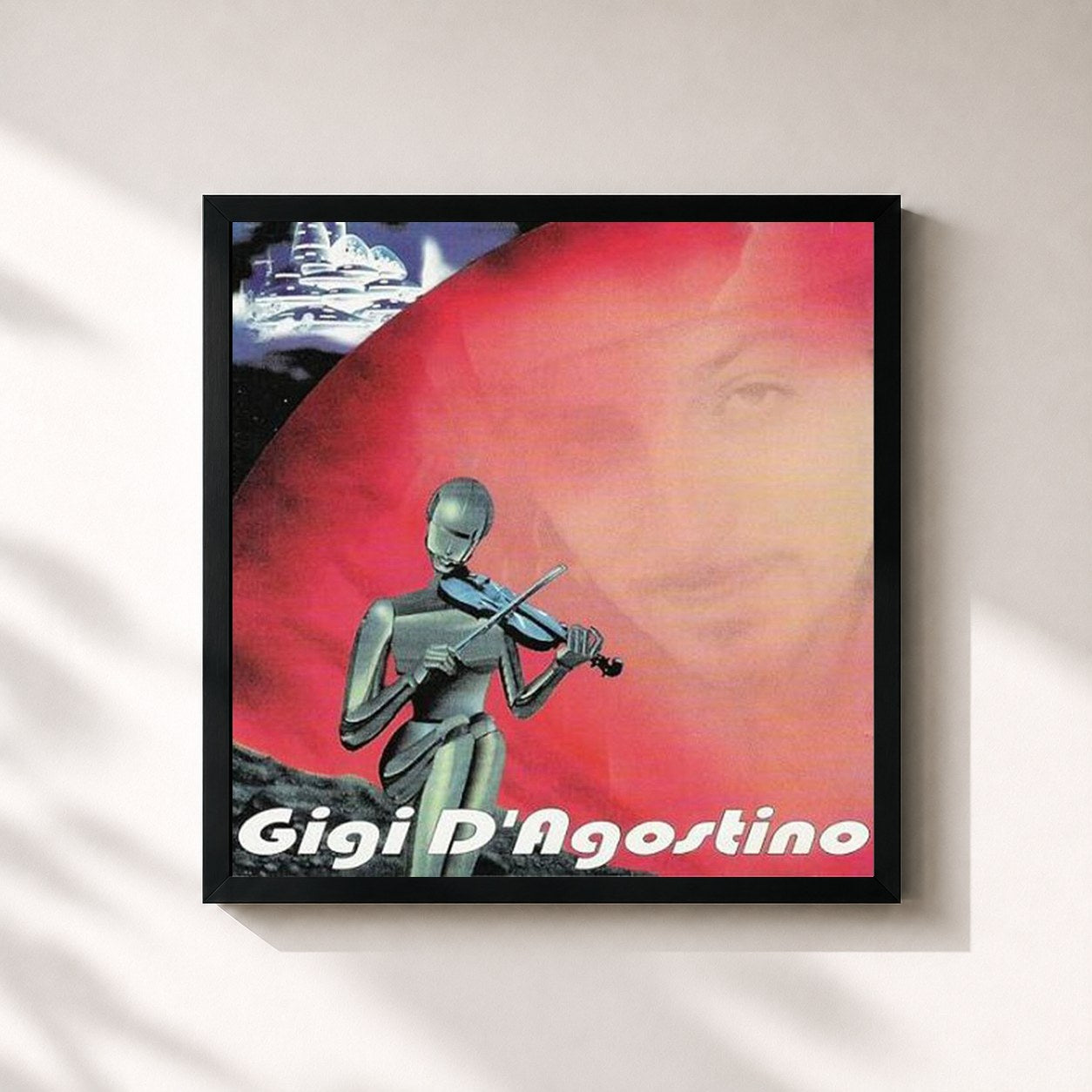 #noir Tableau carré de l'album Gigi D'Agostino de Gigi D'Agostino, cadre noir 32x32 cm