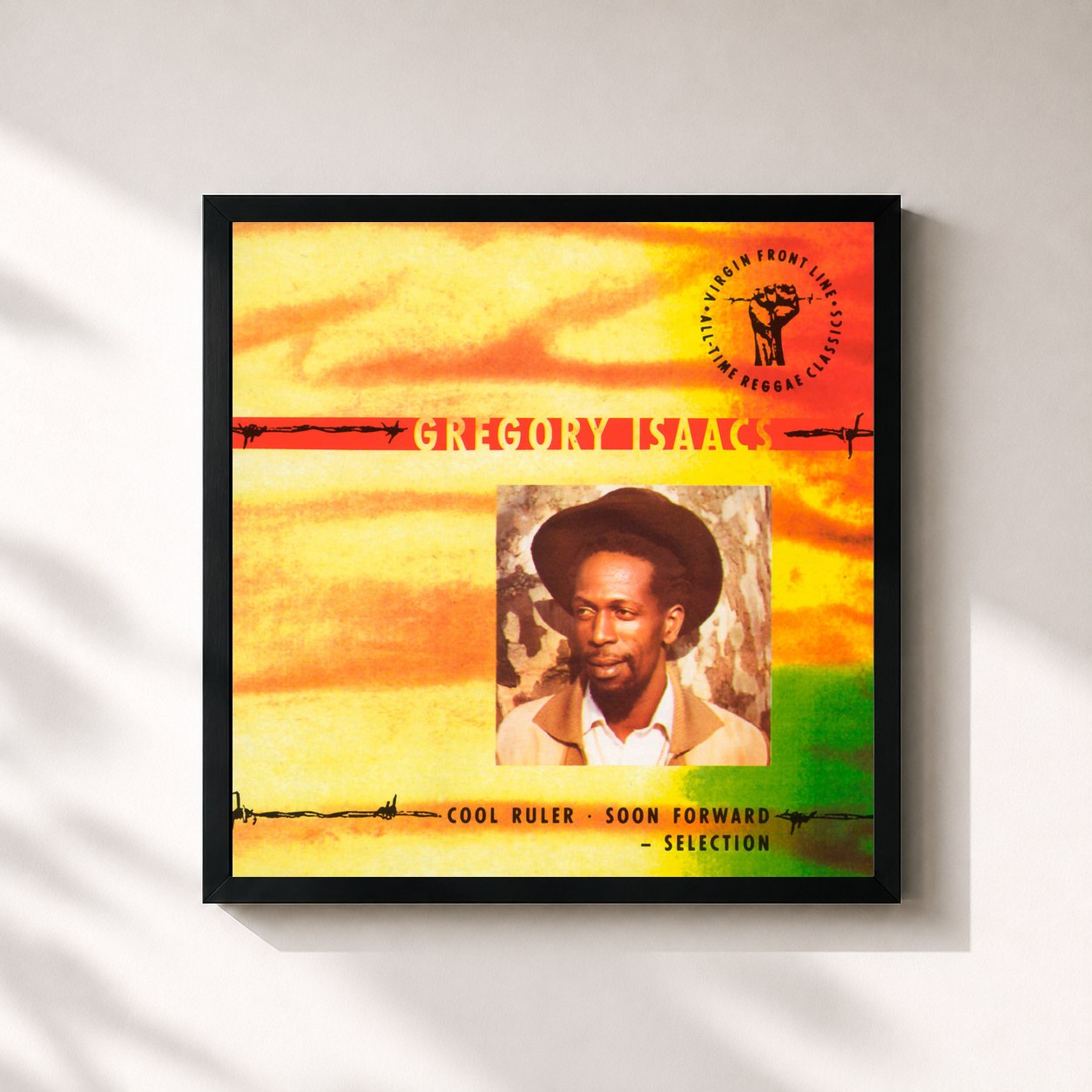 #noir Tableau carré de l'album Cool Ruler - Soon Forward: Selection de Gregory Isaacs, cadre noir 32x32 cm