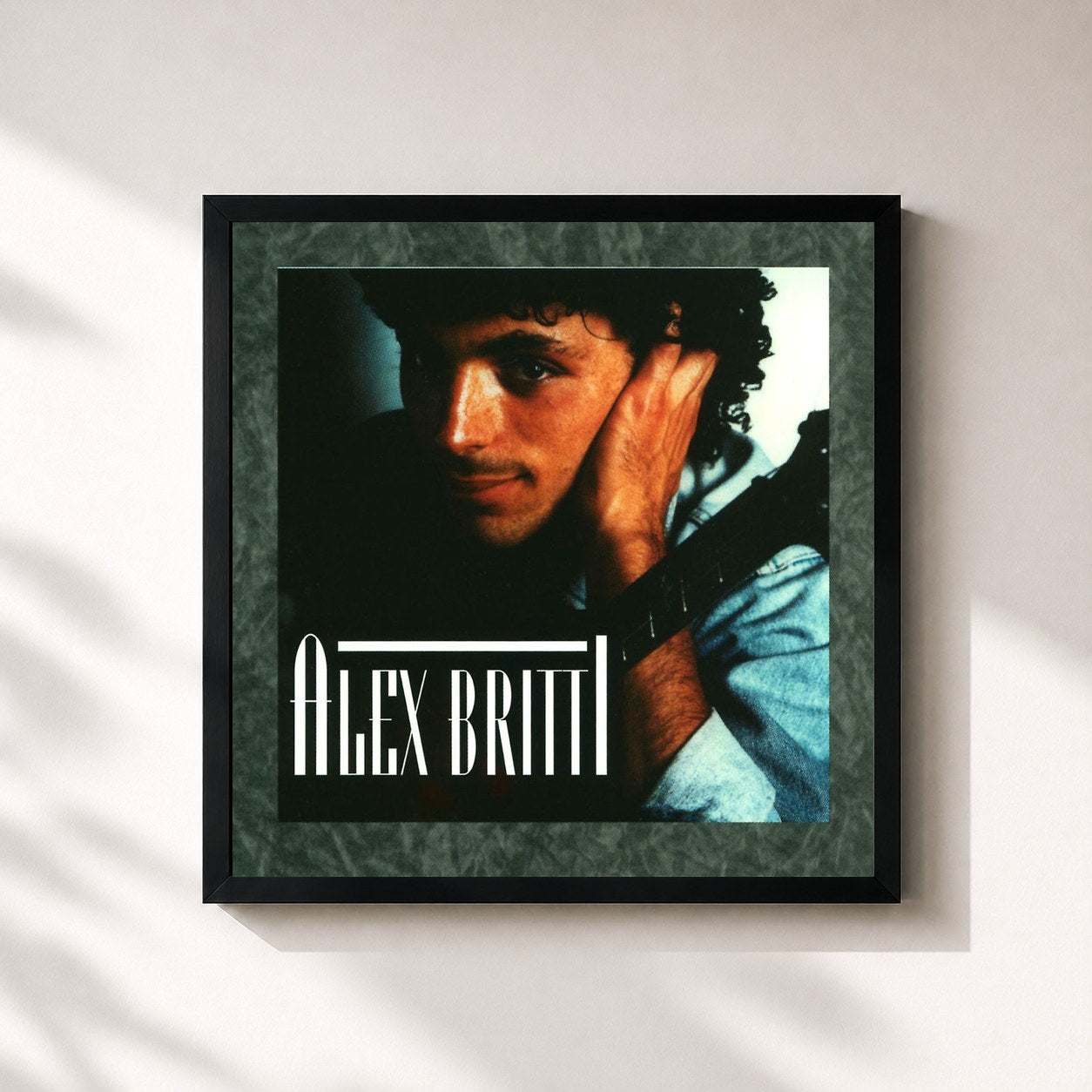 #noir Tableau carré de l'album ALEX BRITTI de Alex Britti, cadre noir 32x32 cm