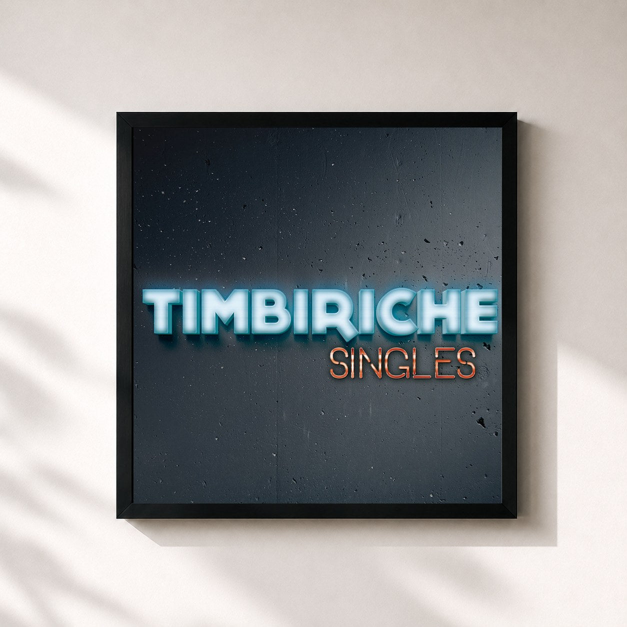 #noir Tableau carré de l'album Singles de Timbiriche, cadre noir 32x32 cm