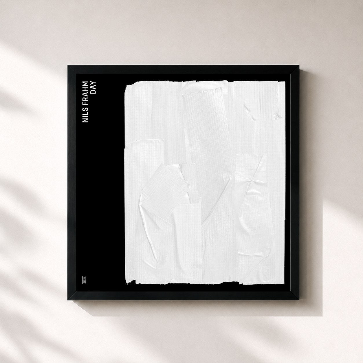#noir Tableau carré de l'album Day de Nils Frahm, cadre noir 32x32 cm