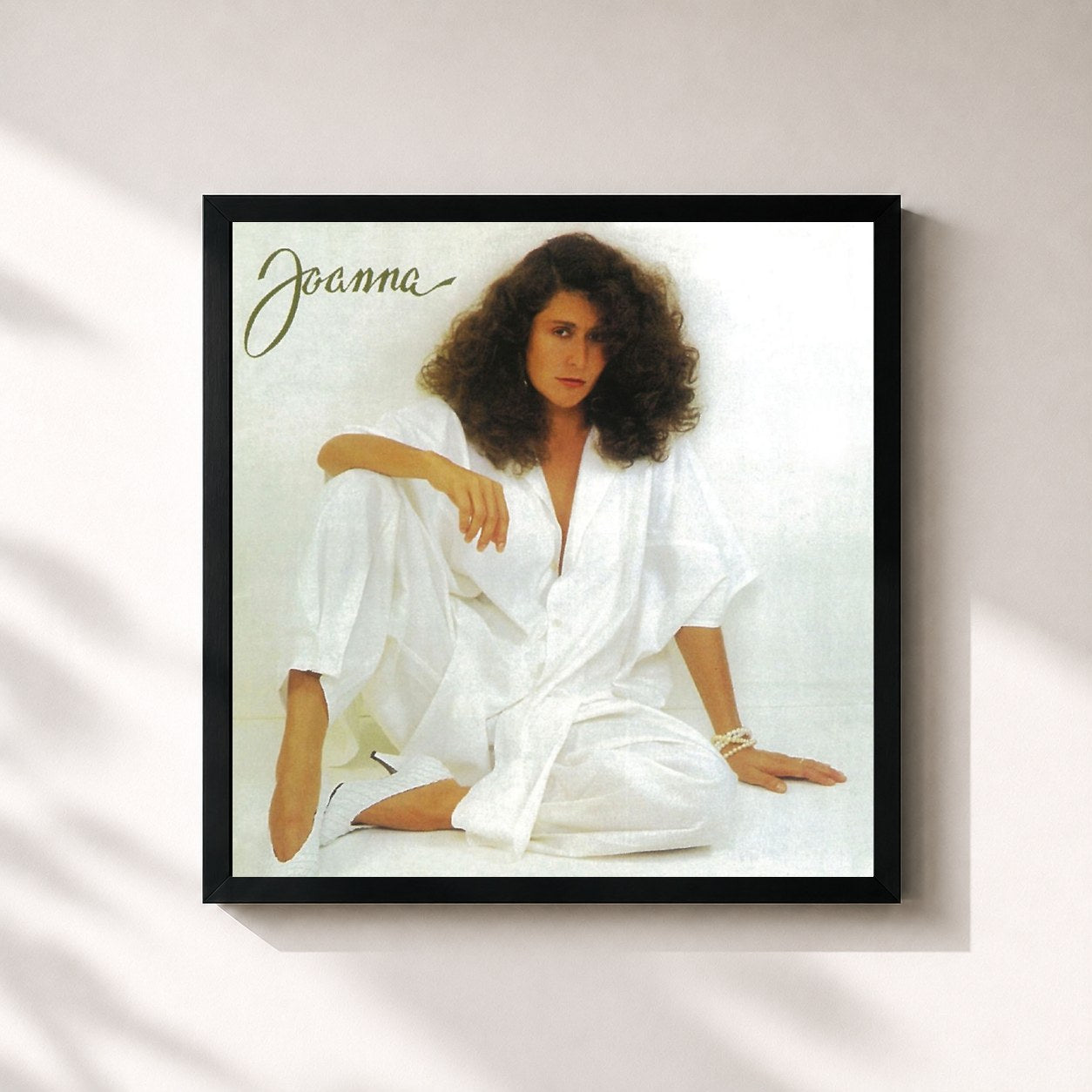 #noir Tableau carré de l'album Joanna '85 de Joanna, cadre noir 32x32 cm
