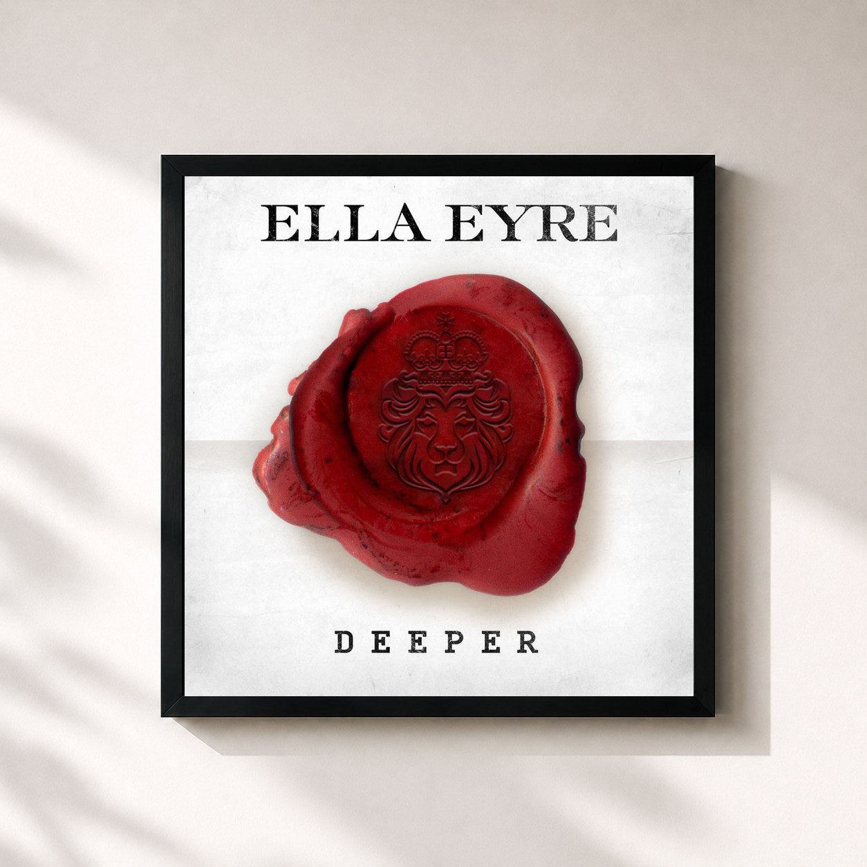 #noir Tableau carré de l'album Deeper de Ella Eyre, cadre noir 32x32 cm