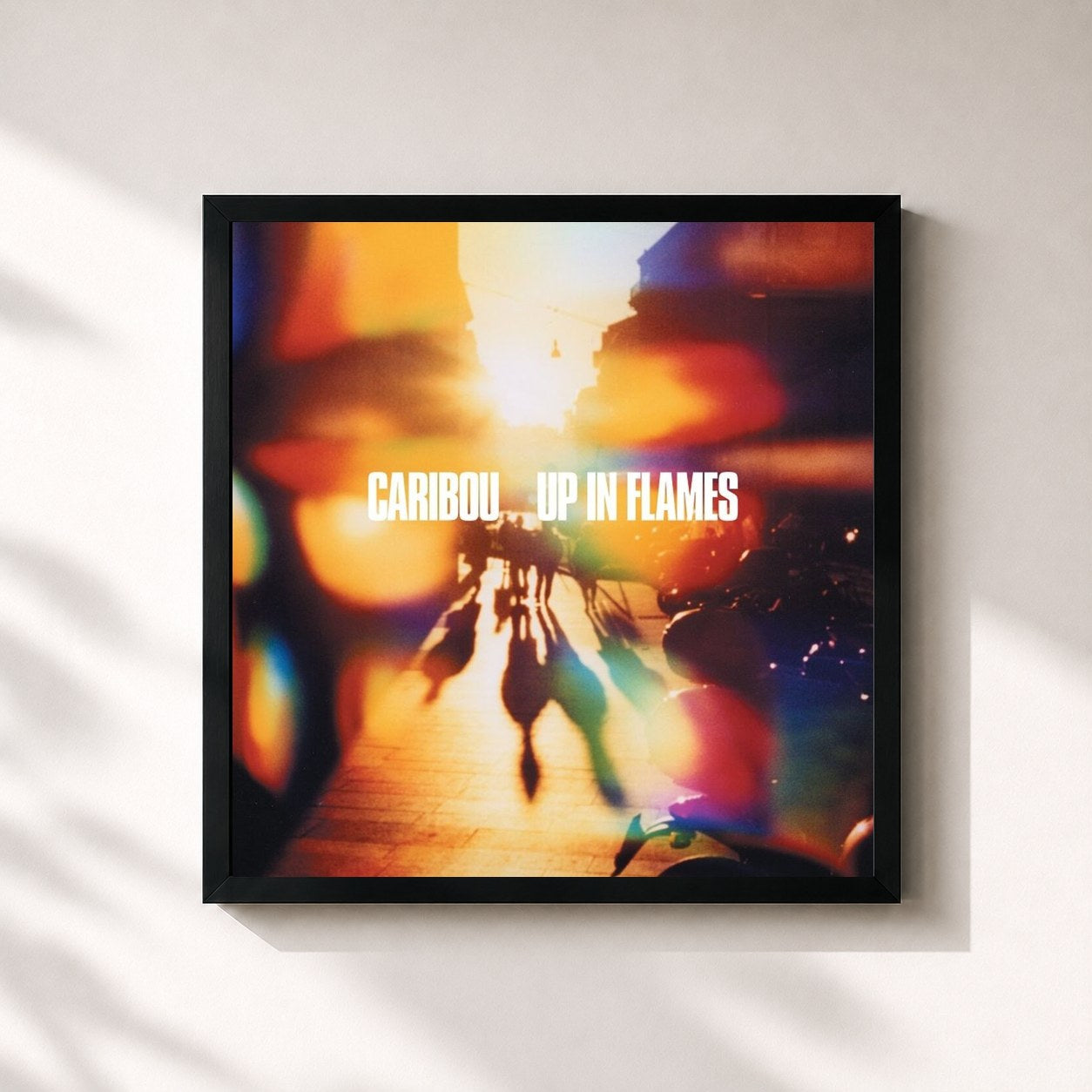 #noir Tableau carré de l'album Up In Flames (Special Edition) de Caribou, cadre noir 32x32 cm