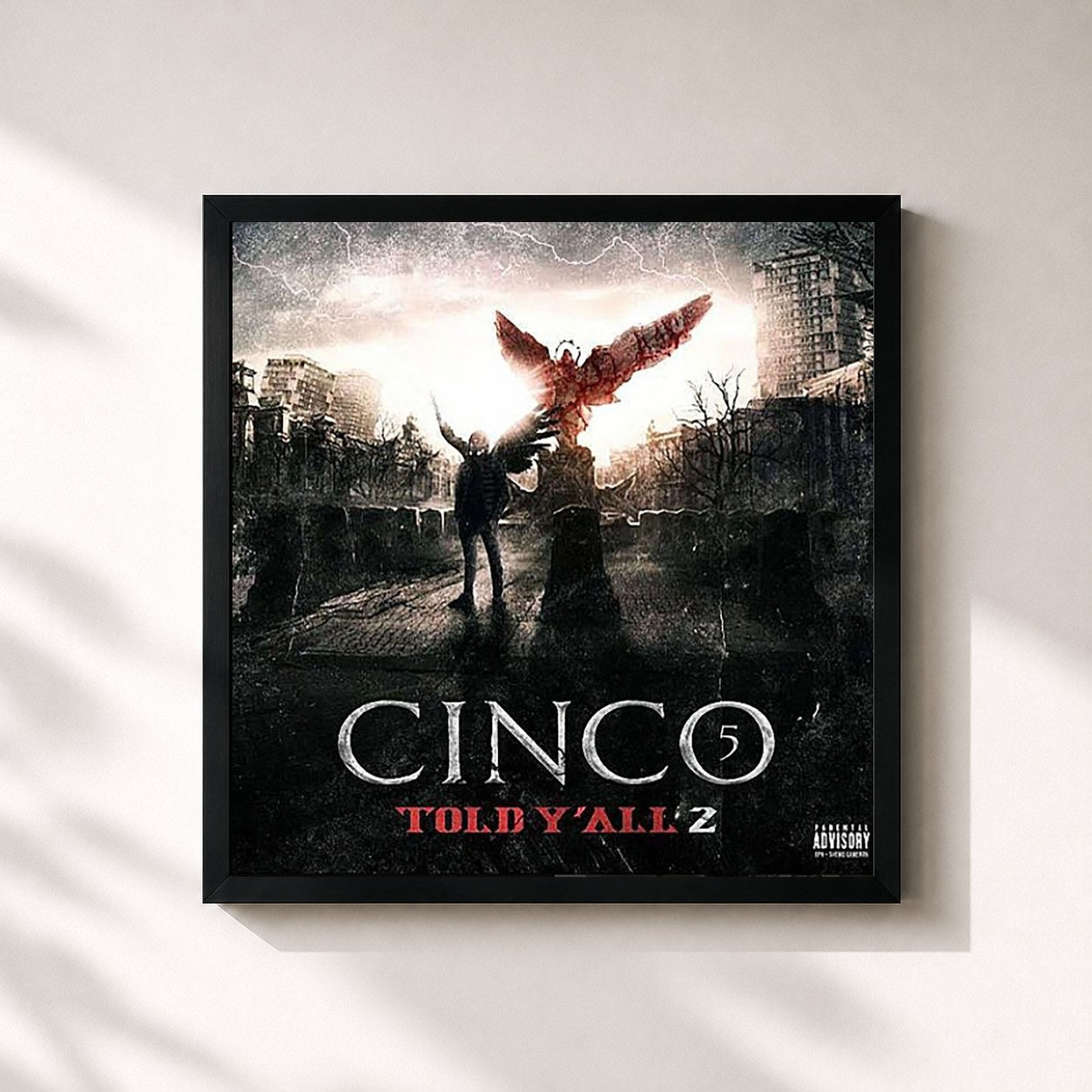#noir Tableau carré de l'album Told Y'all, vol. 2 de Cinco, cadre noir 32x32 cm