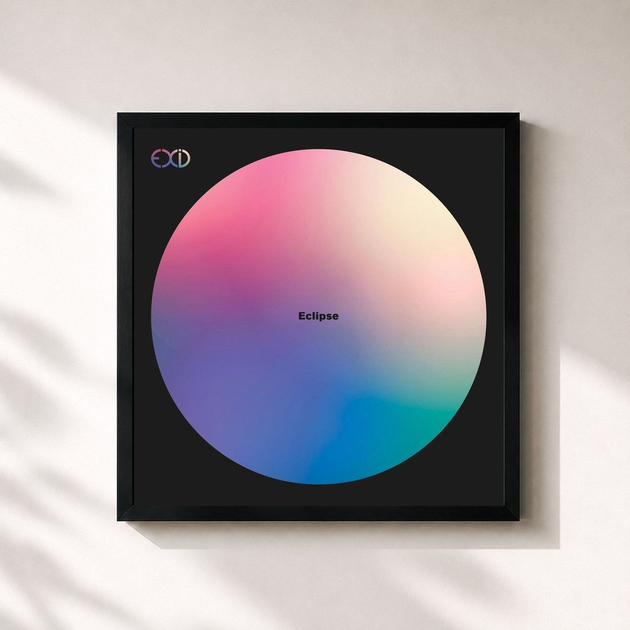 #noir Tableau carré de l'album Eclipse de EXID, cadre noir 32x32 cm