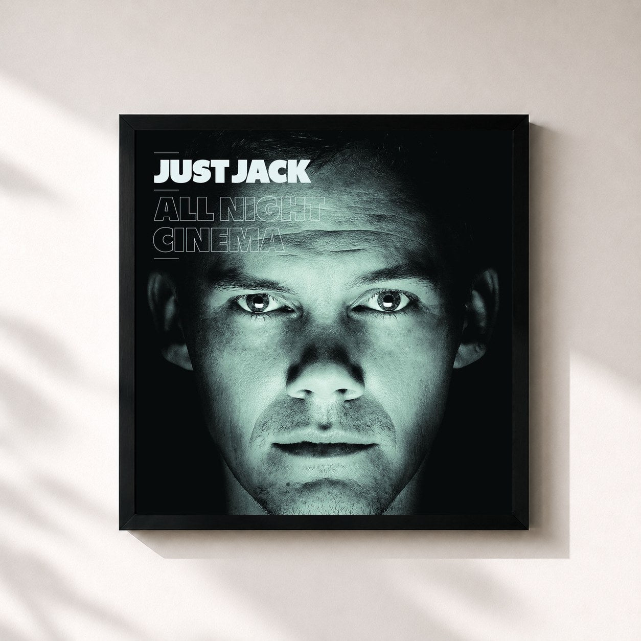 #noir Tableau carré de l'album All Night Cinema de Just Jack, cadre noir 32x32 cm
