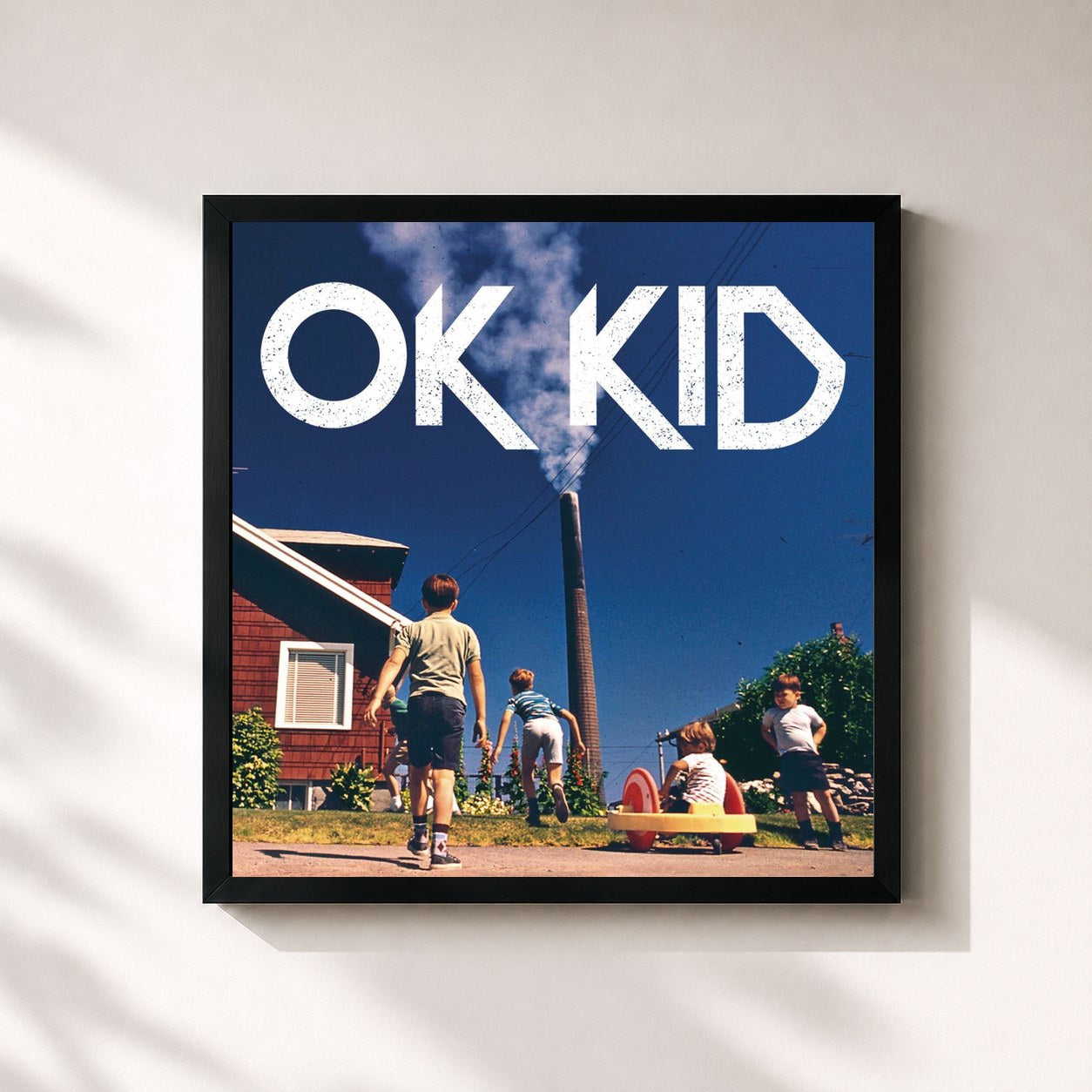 #noir Tableau carré de l'album OK KID de OK KID, cadre noir 32x32 cm