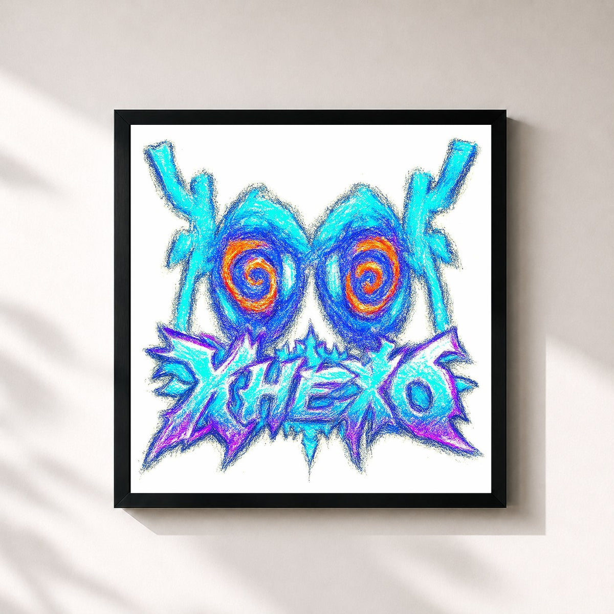 #noir KHEYO by 55ASKY as a square framed art print, black 32x32 cm frame