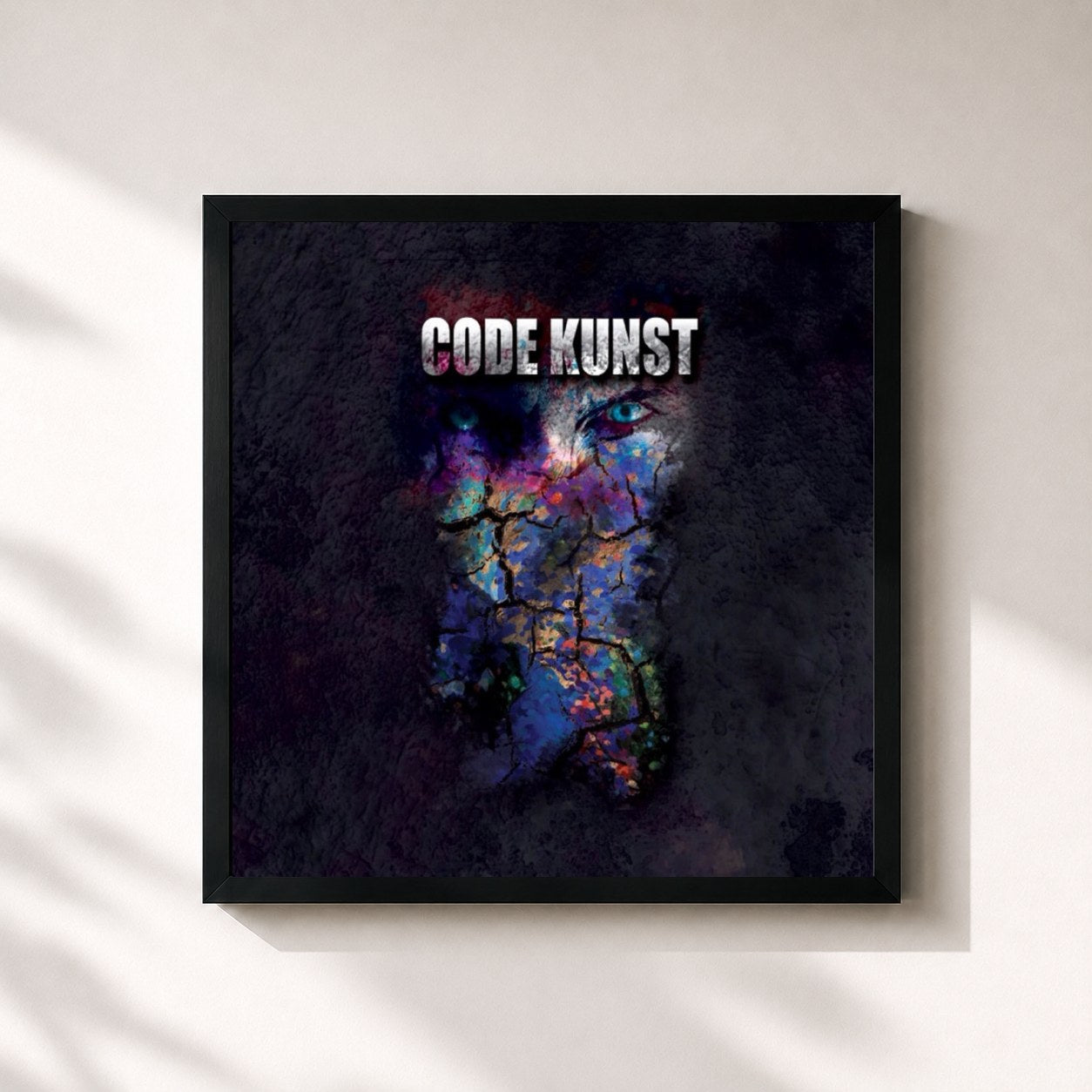 #noir Tableau carré de l'album hear things de Code Kunst, cadre noir 32x32 cm