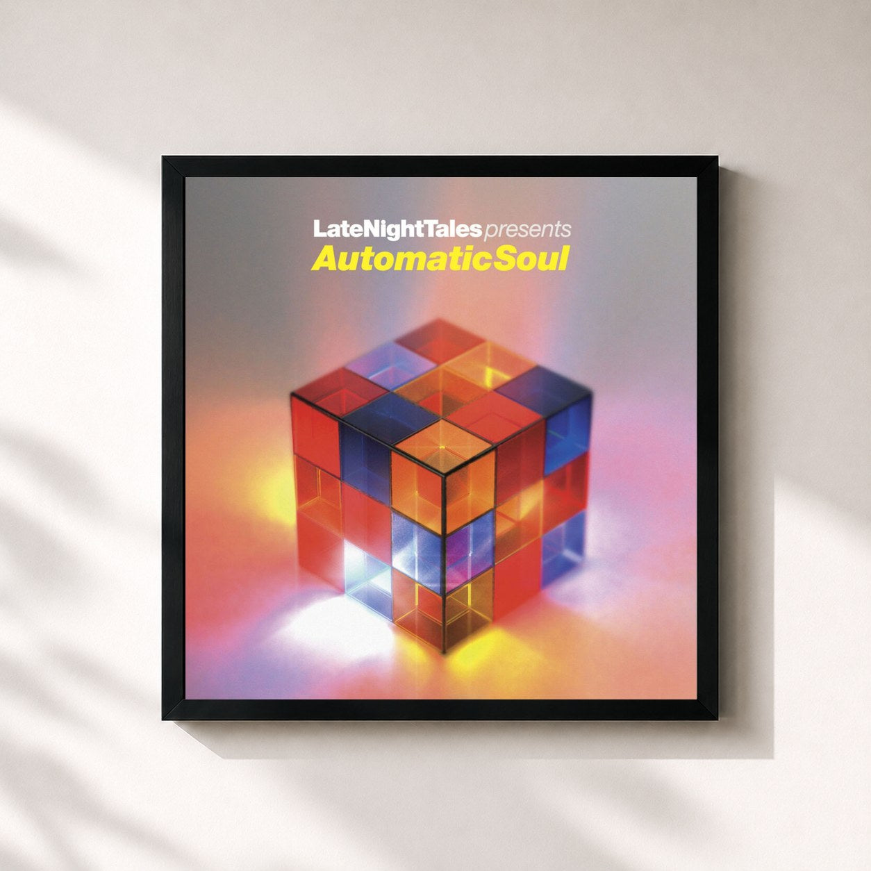 #noir Tableau carré de l'album Late Night Tales Presents Automatic Soul (Selected and Mixed by Groove Armada's Tom Findlay) de Groove Armada, cadre noir 32x32 cm