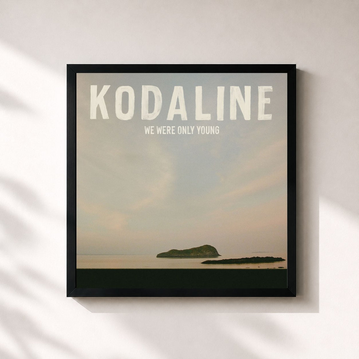 #noir Tableau carré de l'album We Were Only Young de Kodaline, cadre noir 32x32 cm