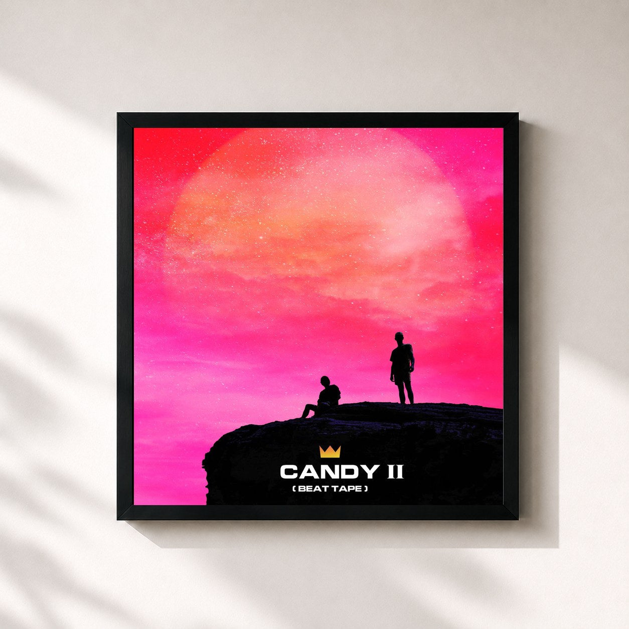 #noir Tableau carré de l'album Candy II [Beat Tape] de Louis The Child, cadre noir 32x32 cm