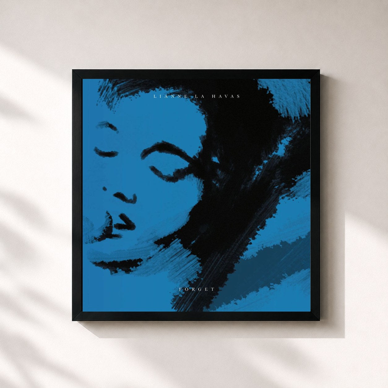 #noir Tableau carré de l'album Forget de Lianne La Havas, cadre noir 32x32 cm