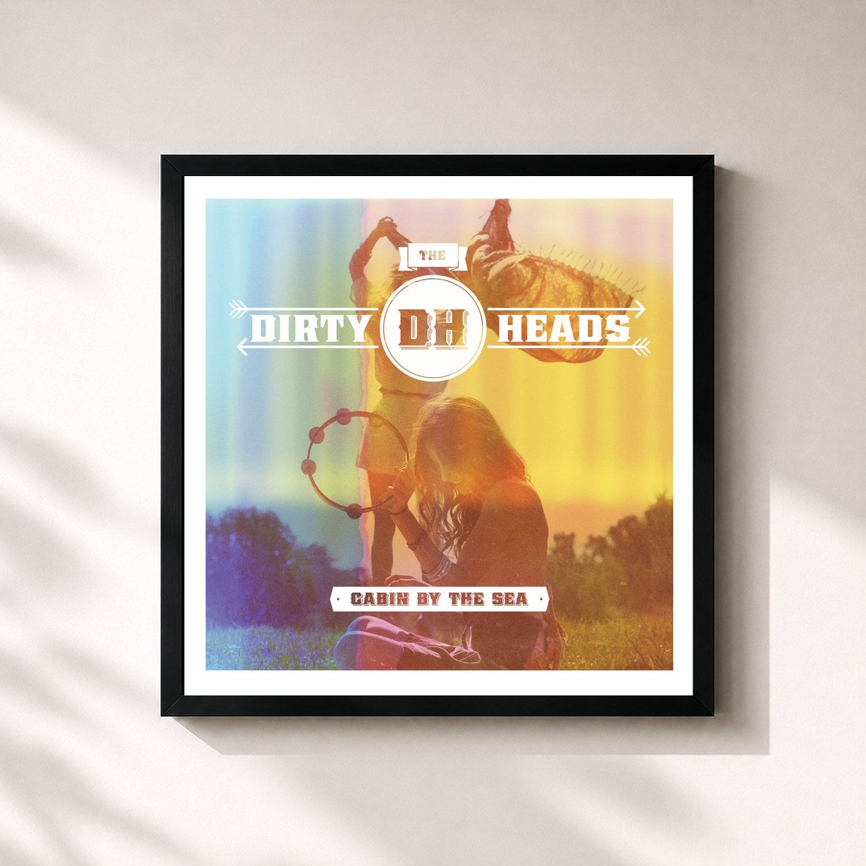 #noir Tableau carré de l'album Cabin By the Sea (Deluxe) de Dirty Heads, cadre noir 32x32 cm
