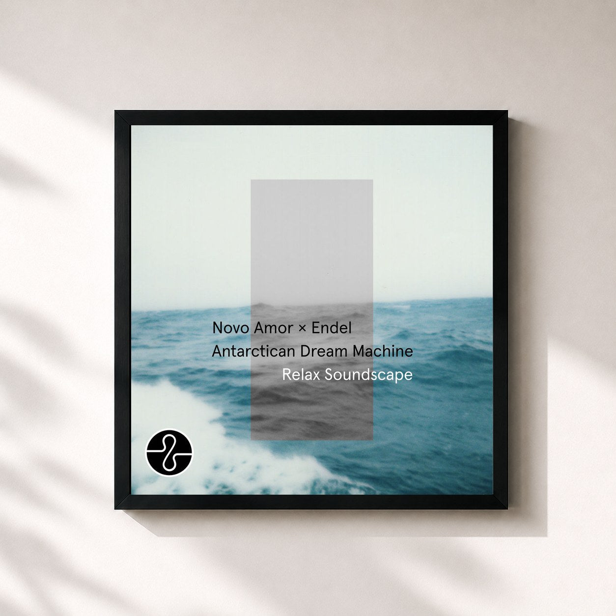 #noir Tableau carré de l'album Antarctican Dream Machine (Relax Soundscape) de Novo Amor, cadre noir 32x32 cm