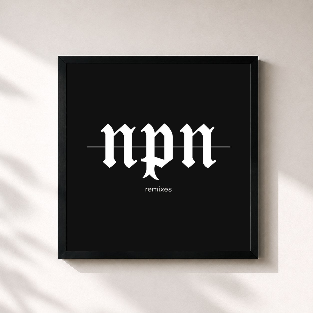 #noir Tableau carré de l'album NPN Remixes de Pabllo Vittar, cadre noir 32x32 cm