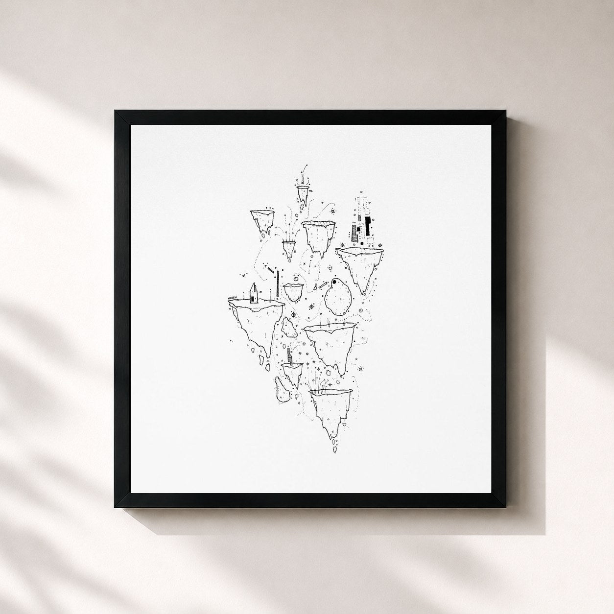 #noir Tableau carré de l'album A Dawning de Ólafur Arnalds, cadre noir 32x32 cm