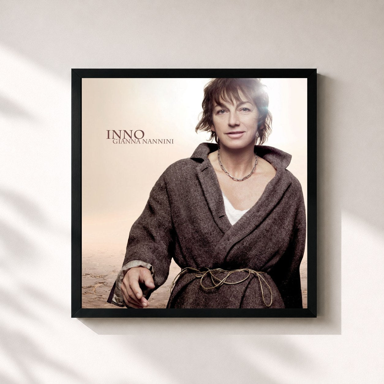 #noir Tableau carré de l'album Inno de Gianna Nannini, cadre noir 32x32 cm