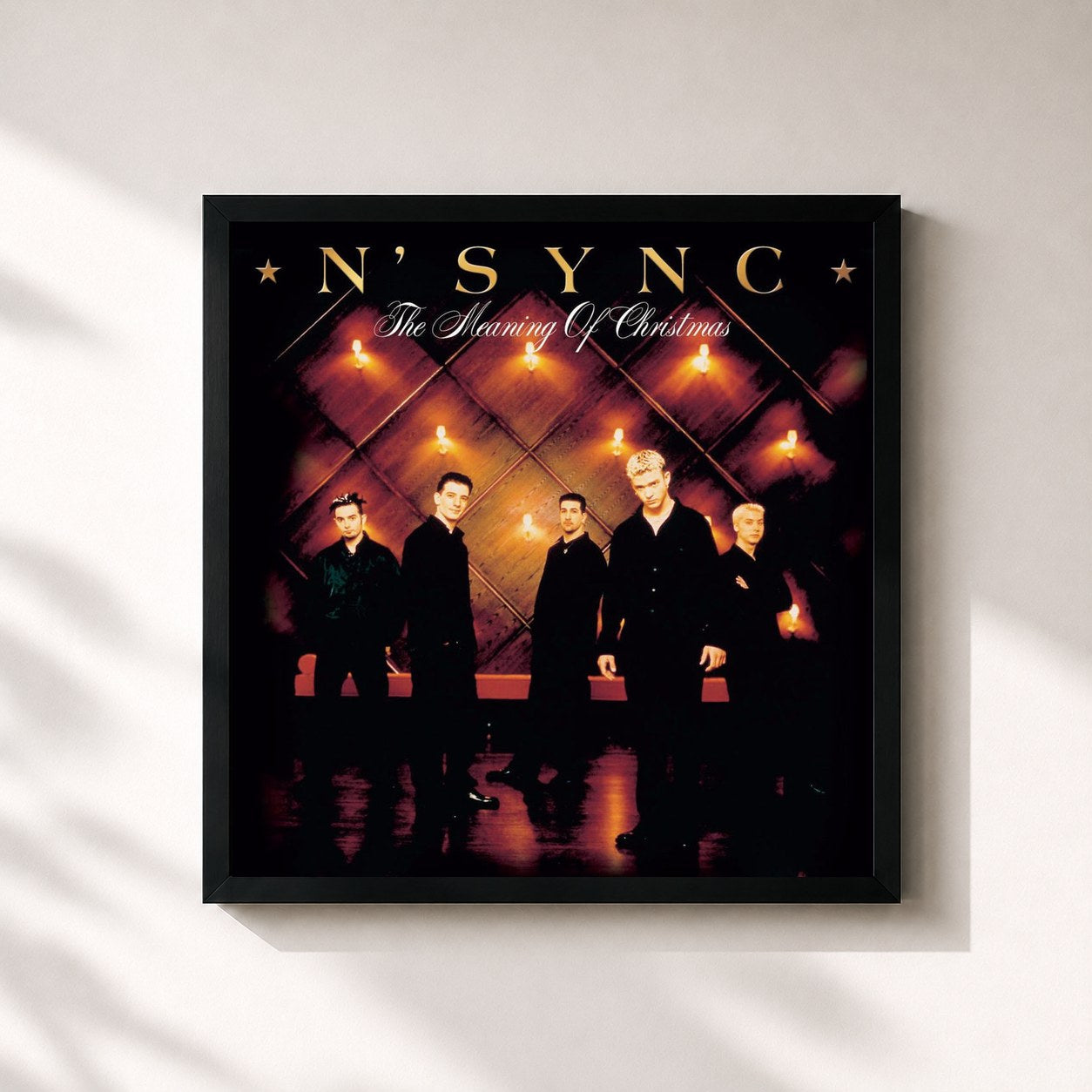 #noir Tableau carré de l'album The Meaning Of Christmas de *NSYNC, cadre noir 32x32 cm