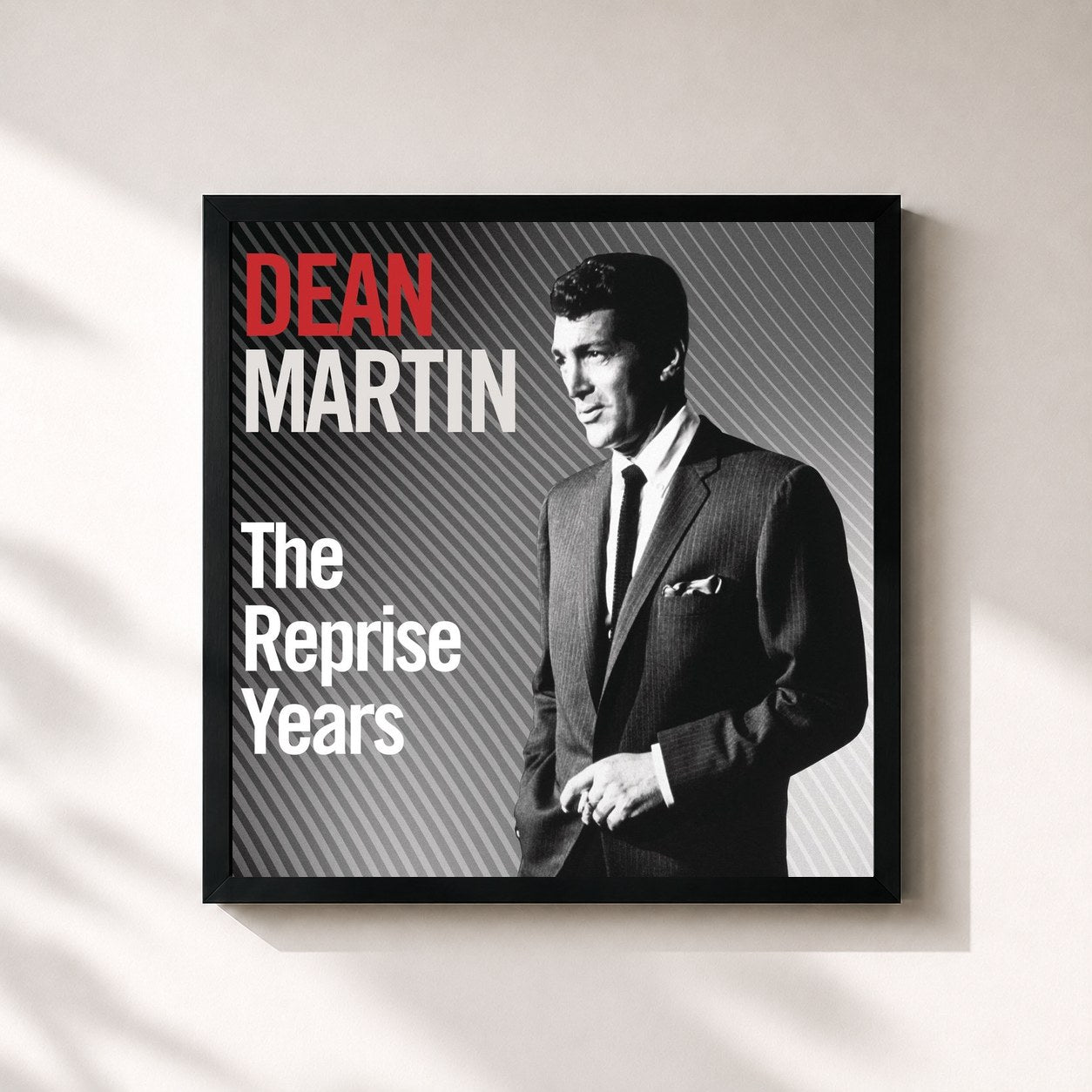 #noir Tableau carré de l'album The Reprise Years de Dean Martin, cadre noir 32x32 cm
