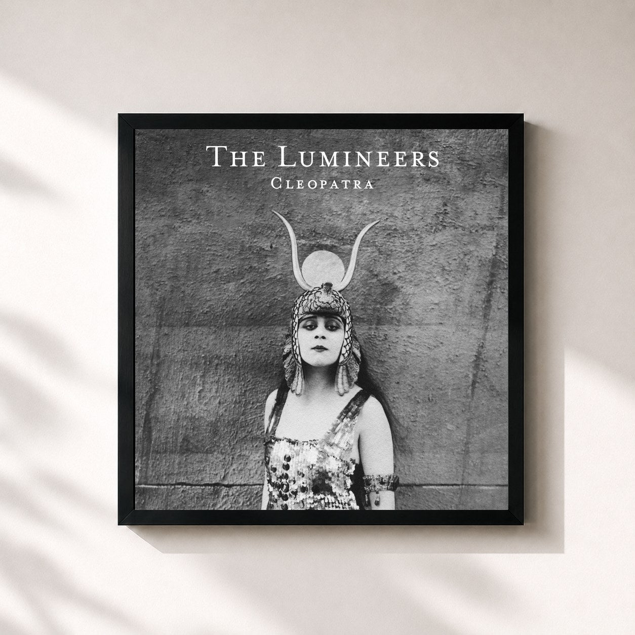 #noir Tableau carré de l'album Cleopatra de The Lumineers, cadre noir 32x32 cm