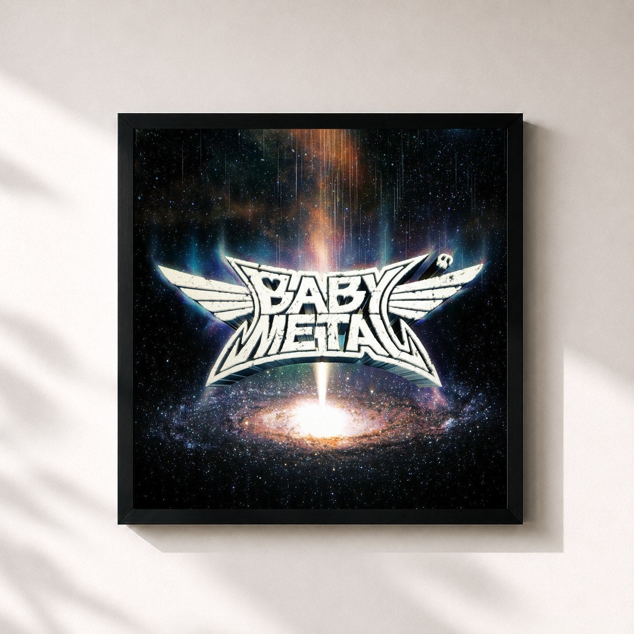 #noir Tableau carré de l'album METAL GALAXY de BABYMETAL, cadre noir 32x32 cm