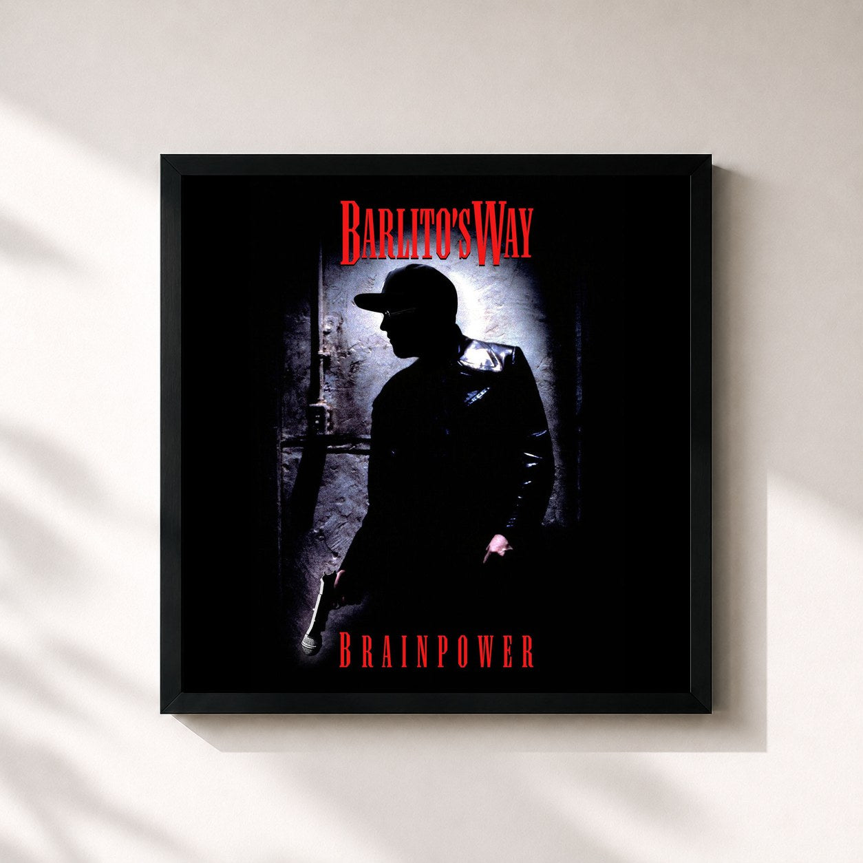 #noir Tableau carré de l'album Barlito's Way de Brainpower, cadre noir 32x32 cm