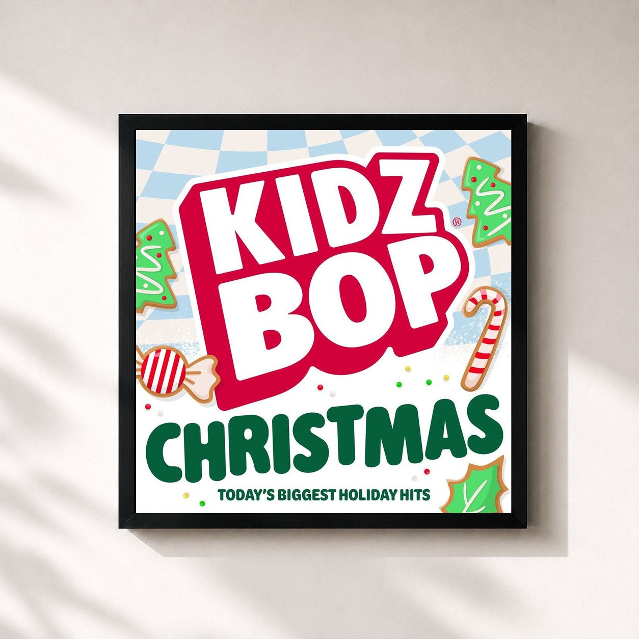 #noir Tableau carré de l'album KIDZ BOP Christmas - 2024 de KIDZ BOP Kids, cadre noir 32x32 cm