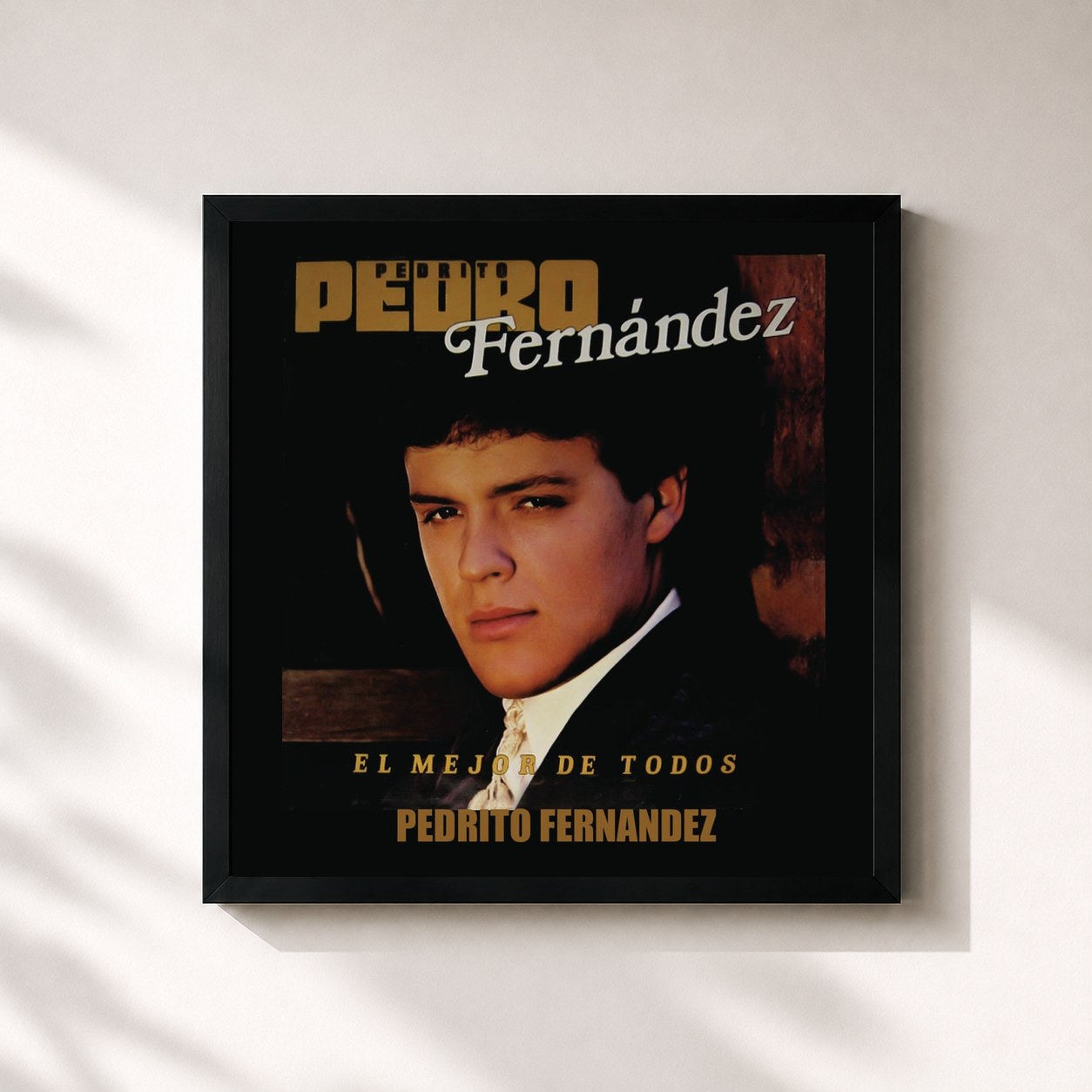 #noir Tableau carré de l'album El Mejor de Todos Pedrito Fernández de Pedrito Fernandez, cadre noir 32x32 cm