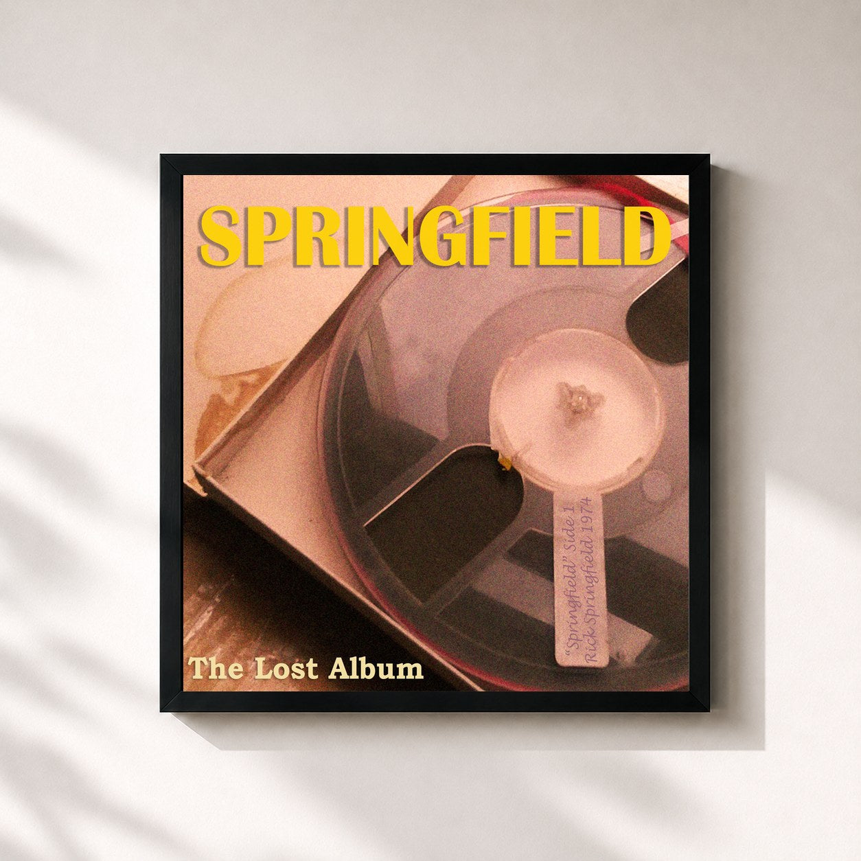#noir Tableau carré de l'album Springfield - The Lost Album de Rick Springfield, cadre noir 32x32 cm