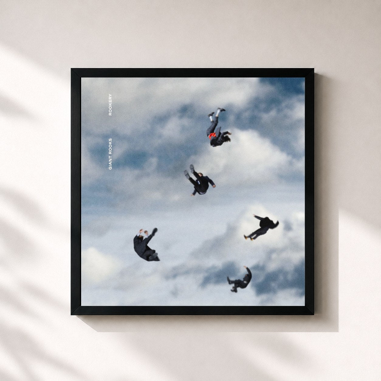 #noir Tableau carré de l'album ROOKERY de Giant Rooks, cadre noir 32x32 cm