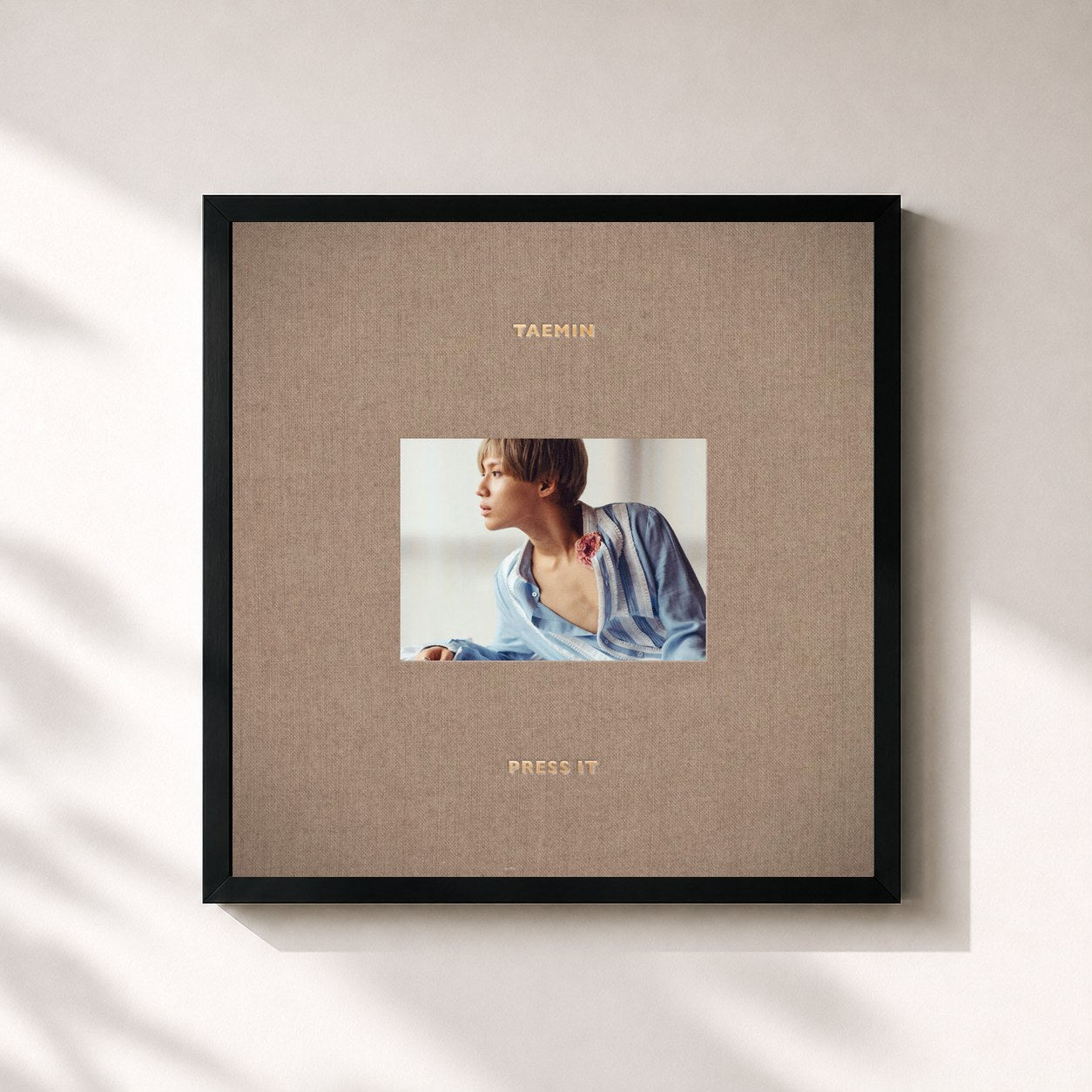 #noir Tableau carré de l'album Press It - The 1st Album de TAEMIN, cadre noir 32x32 cm