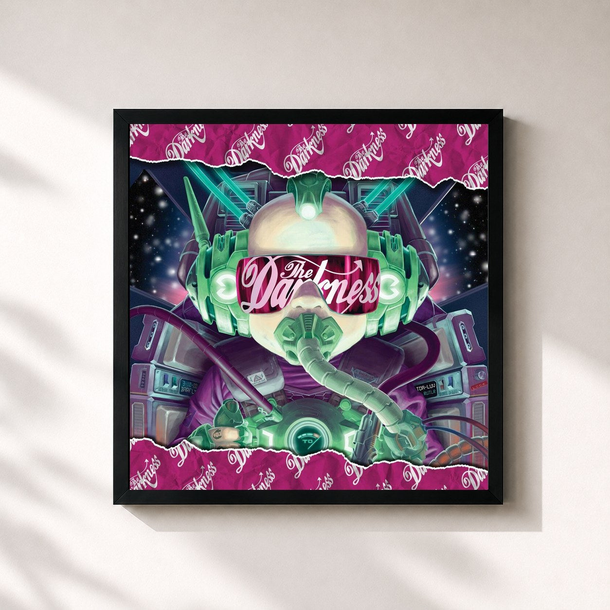 #noir Tableau carré de l'album Last of Our Kind (Deluxe Edition) de The Darkness, cadre noir 32x32 cm