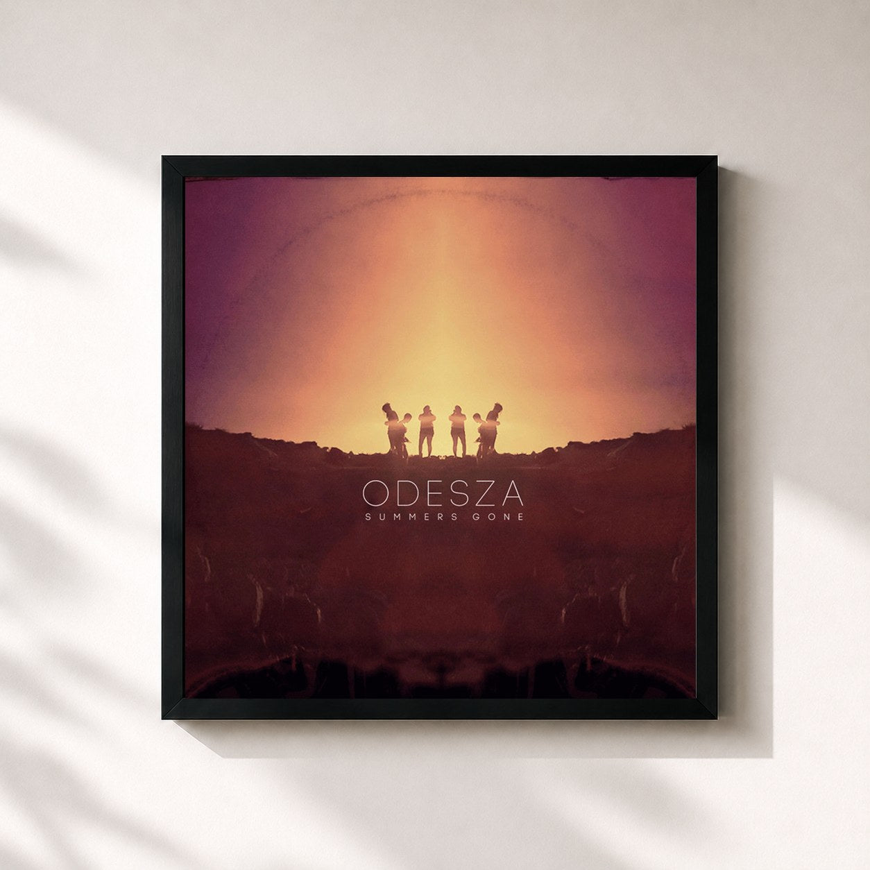 #noir Tableau carré de l'album Summer's Gone de ODESZA, cadre noir 32x32 cm