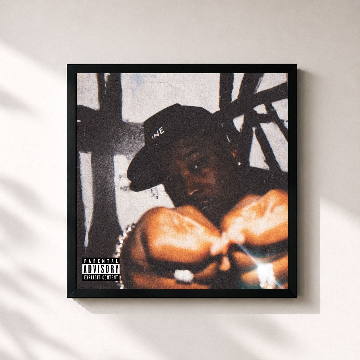 #noir Tableau carré de l'album Kill or Be Killed de Troy Ave, cadre noir 32x32 cm