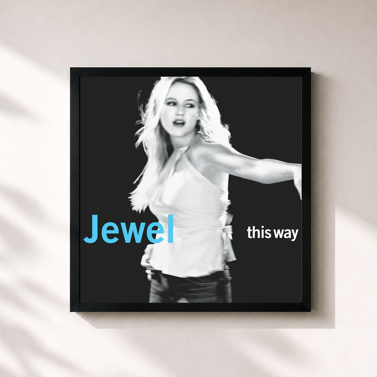 #noir Tableau carré de l'album This Way de Jewel, cadre noir 32x32 cm