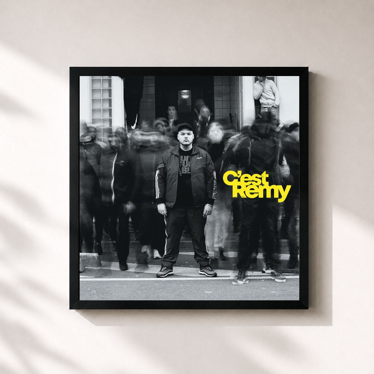 #noir Tableau carré de l'album C'est Rémy de Rémy, cadre noir 32x32 cm