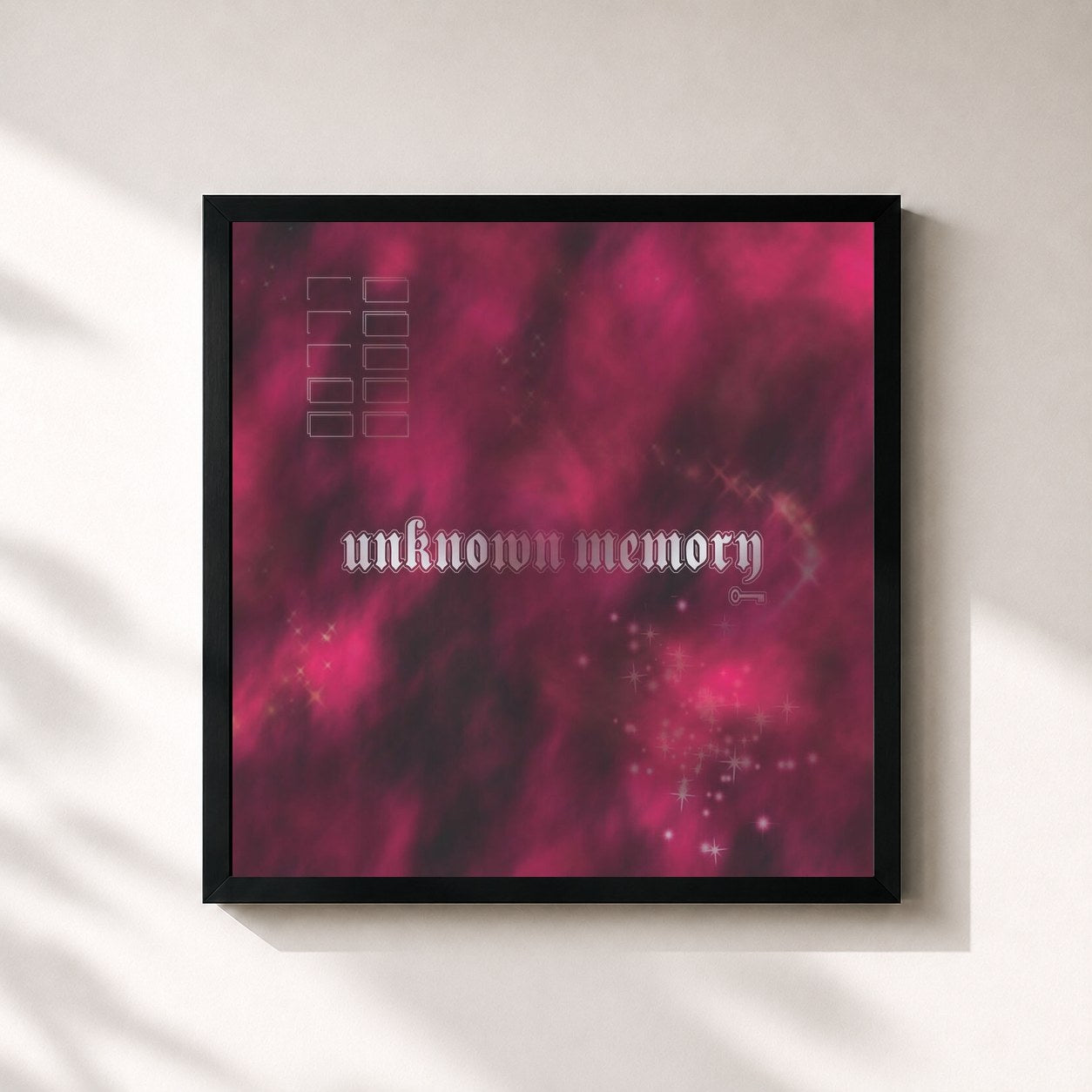 #noir Tableau carré de l'album Unknown Memory de Yung Lean, cadre noir 32x32 cm