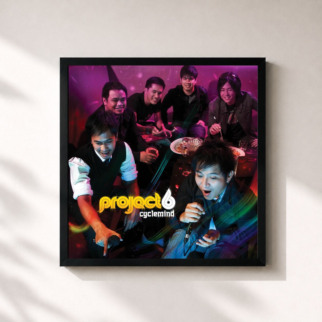 #noir Tableau carré de l'album Project 6cyclemind de 6CycleMind, cadre noir 32x32 cm