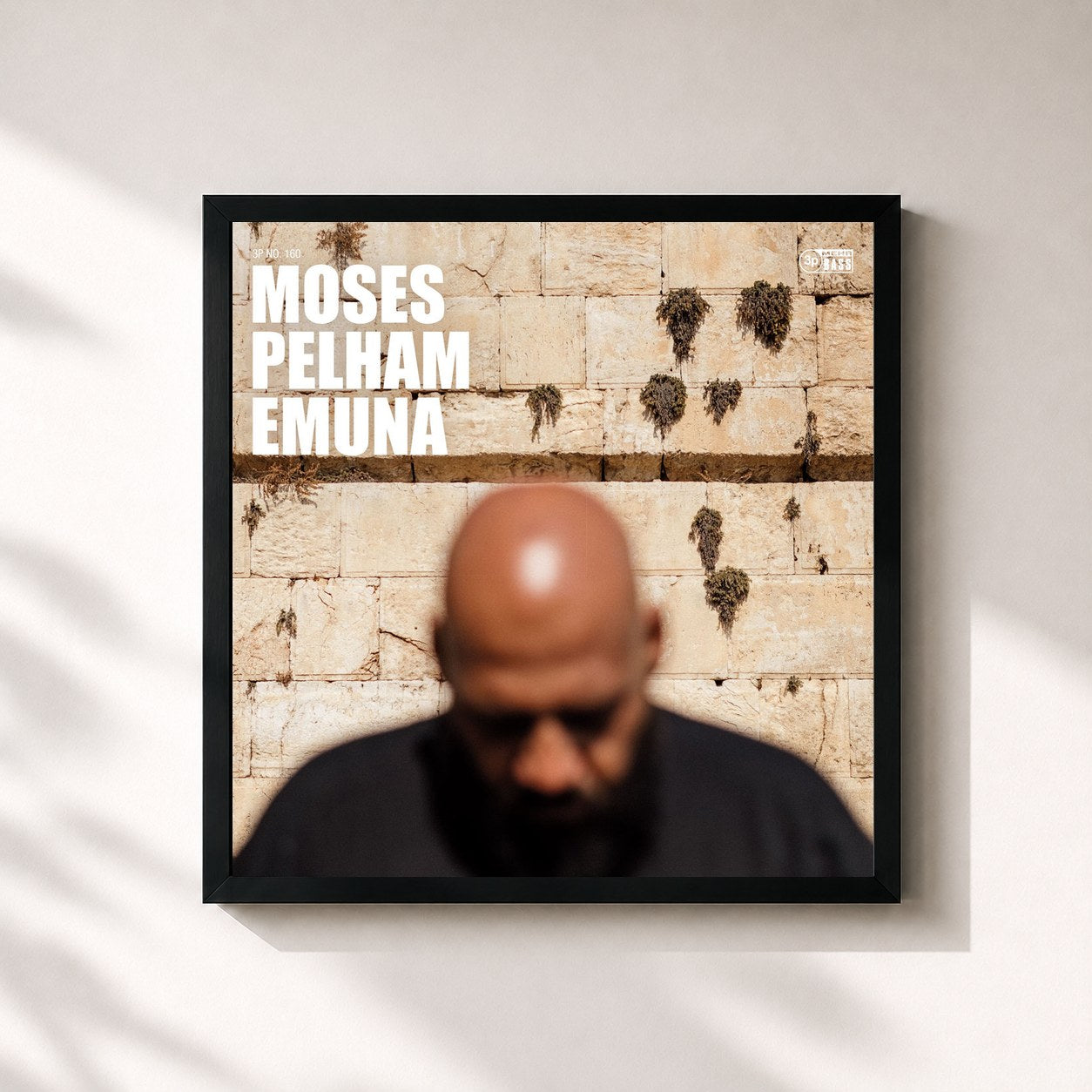 #noir Tableau carré de l'album EMUNA de Moses Pelham, cadre noir 32x32 cm
