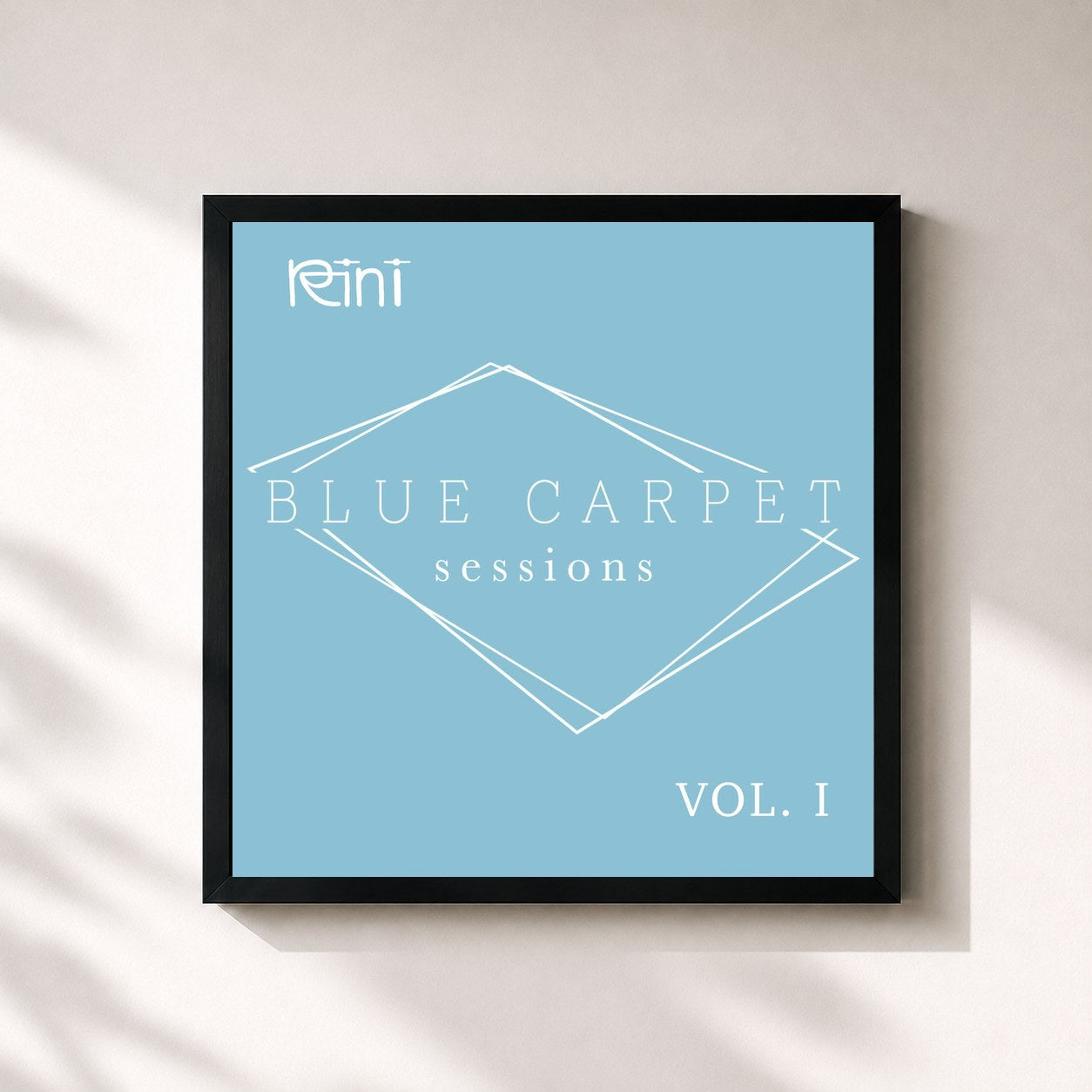 #noir Tableau carré de l'album Blue Carpet Sessions, Vol. I de Rini, cadre noir 32x32 cm